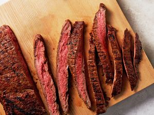 Taco-Rubbed Flank Steak cooked to medium