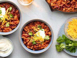 Classic Chili in bowls 