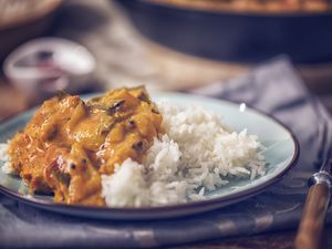 Chicken curry with basmati rice