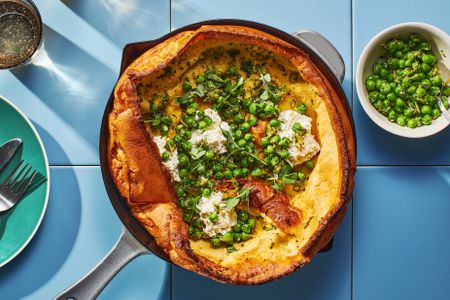 Savory Dutch Baby with Boursin and Peas