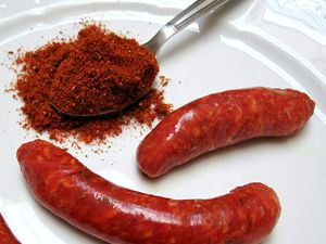 Merguez spieces with Moroccan sausages