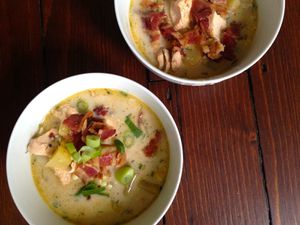 Salmon corn chowder