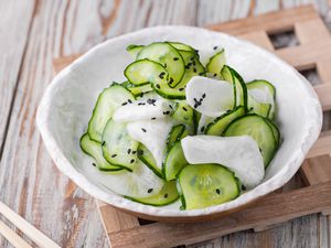 Daikon and Cucumber Sunomono (Japanese Vinegar Salad)