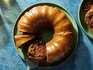 beer cake with caramel icing