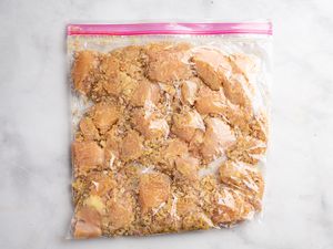 Place marinade and chicken in a large zip-top bag