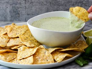 Creamy jalapeno sauce and chips