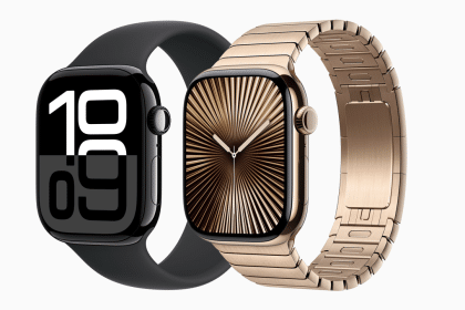 Apple Watch Series 10 models in black and gold.