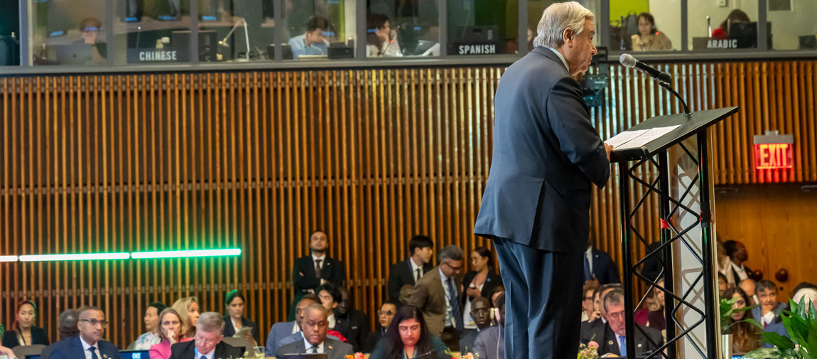 Secretary-General António Guterres addresses the SDG Moment 2024 high-level event at UN Headquarters UN Photo/Mark Garten 