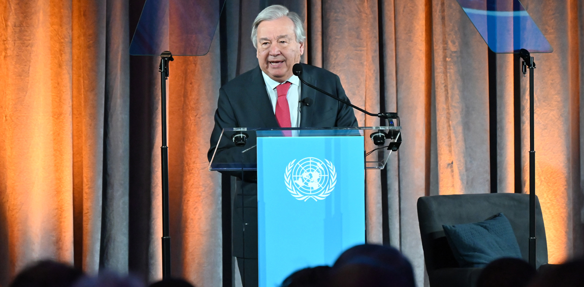 Secretary-General António Guterres delivers his special address on climate action from the American Museum of Natural History in New York. United Nations