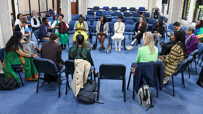 Civil society attendees participate in a UNCSC workshop