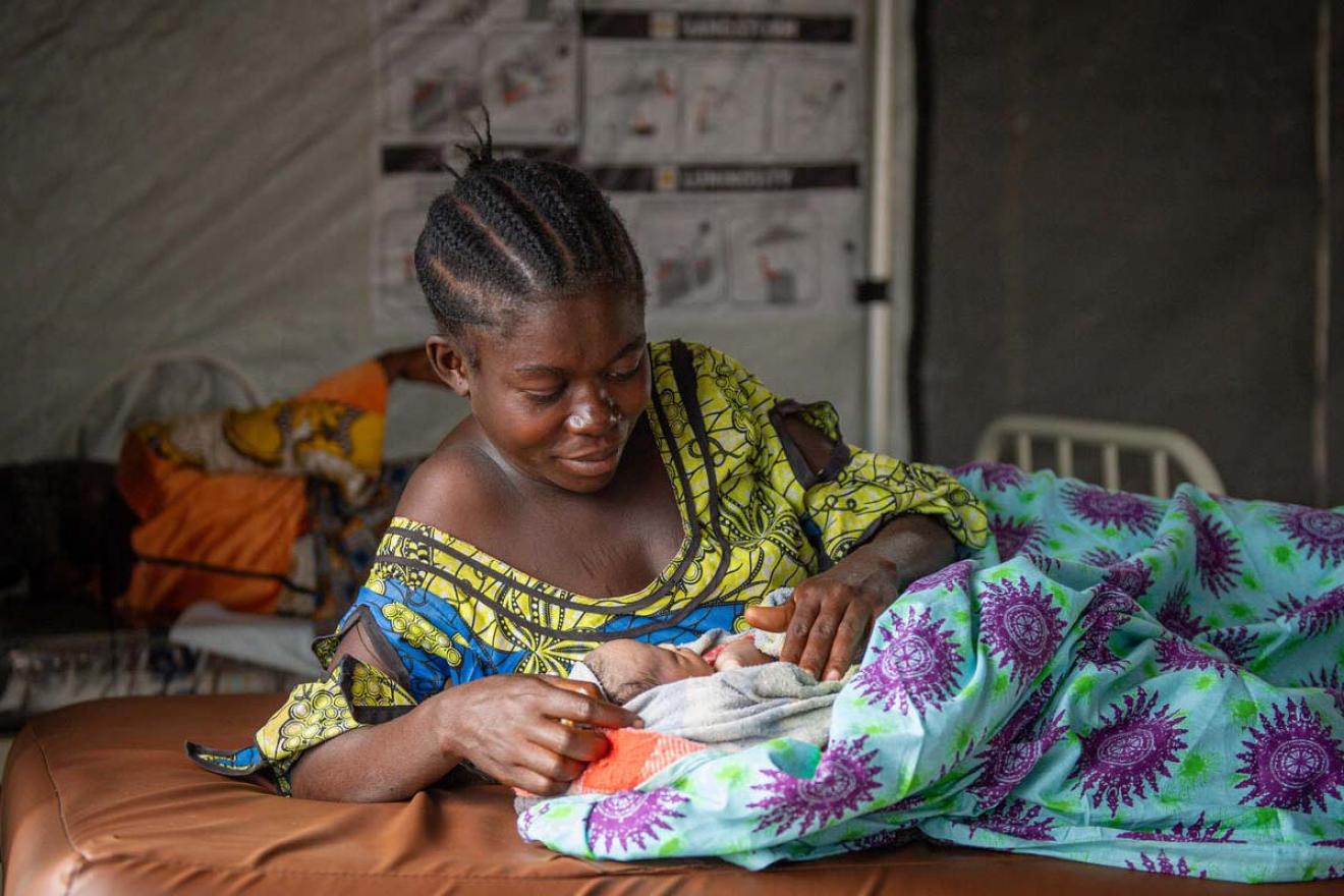 woman with newborn