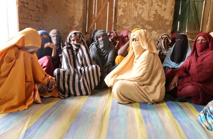 Women farmers in eastern Sudan discuss the next planned growing season.