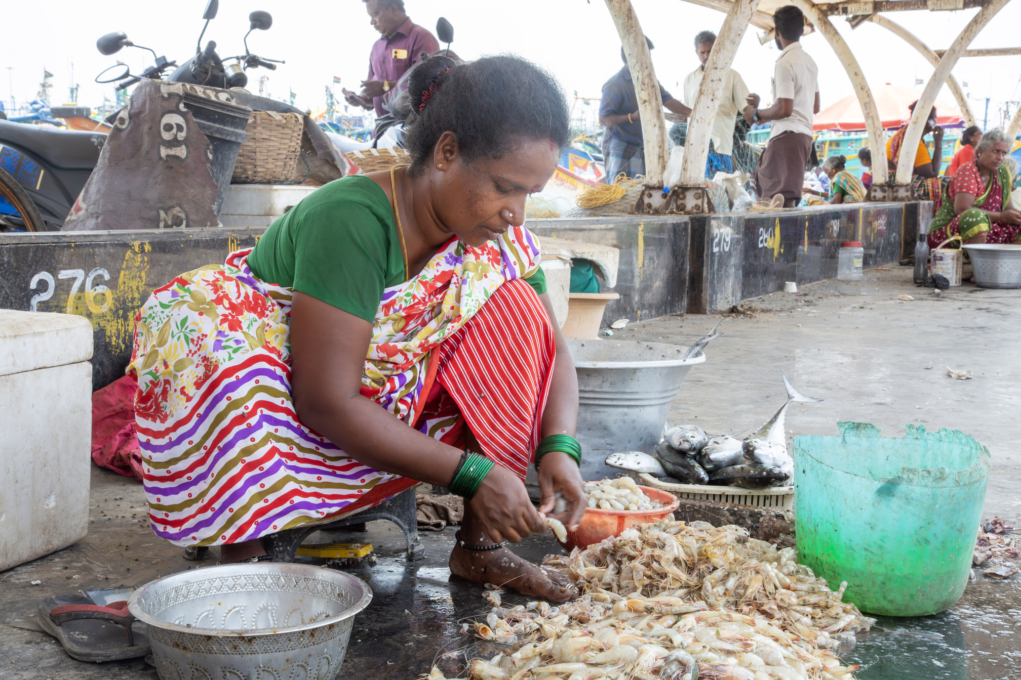 Woman sorting harvest