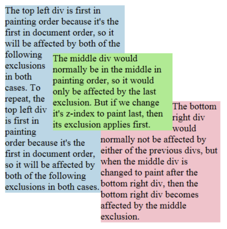 Example rendering of default exclusion ordering.