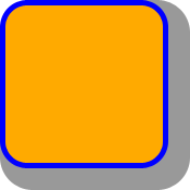 A round-cornered box with a light gray shadow the same shape
                    as the box but 20px taller and wider and offset so that the
                    top and left edges of the shadow are directly underneath the
                    top and left edges of the box.