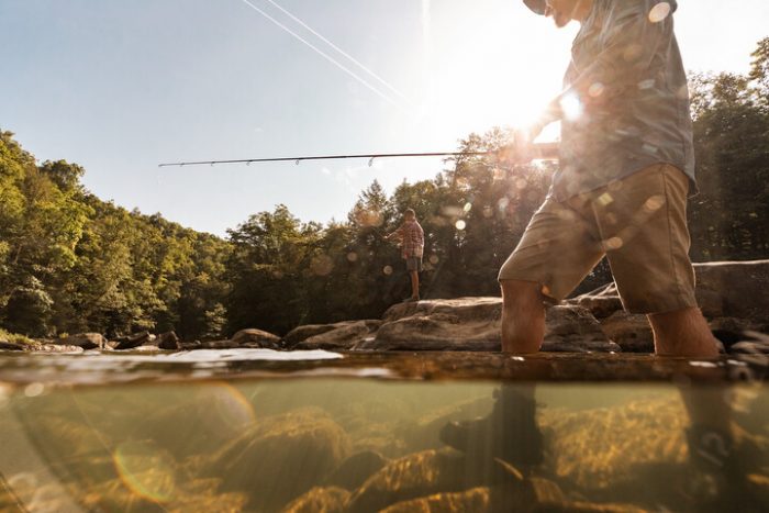 A photo of two people fishing in West Virginia