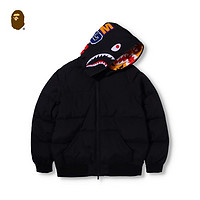 BAPE 老虎鲨鱼WGM字母贴布连帽羽绒服141013H