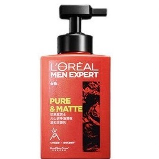 L'OREAL PARIS 欧莱雅男士火山岩控油清痘氨基酸洁面乳180ml保湿去角质洗面奶护肤品男