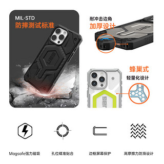 UAG 适用于iPhone16ProMax手机壳透明苹果防摔磁吸充电Magsafe壳轻薄全包保护套高级感碳纤维商务高级男女