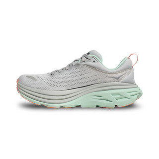 HOKA ONE ONE男女鞋邦代8跑步鞋Bondi 8网面透气减震运动鞋宽楦 1127954女-SQB星尘灰/蓝绿色宽版 8.5