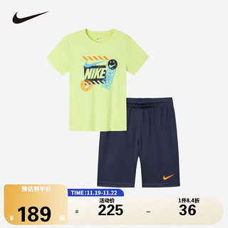 NIKE 耐克 童装男童短袖T恤短裤2件套夏季新款儿童运动套装小婴童