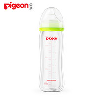 Pigeon 贝亲 AA91 宽口径玻璃奶瓶240ml配L号奶嘴-绿色AA