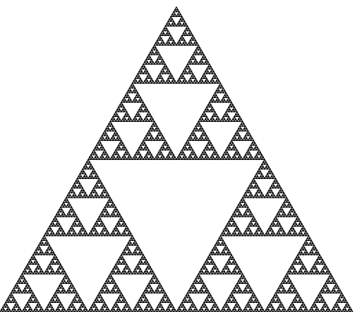 Triangle composed of many other triangles fractally