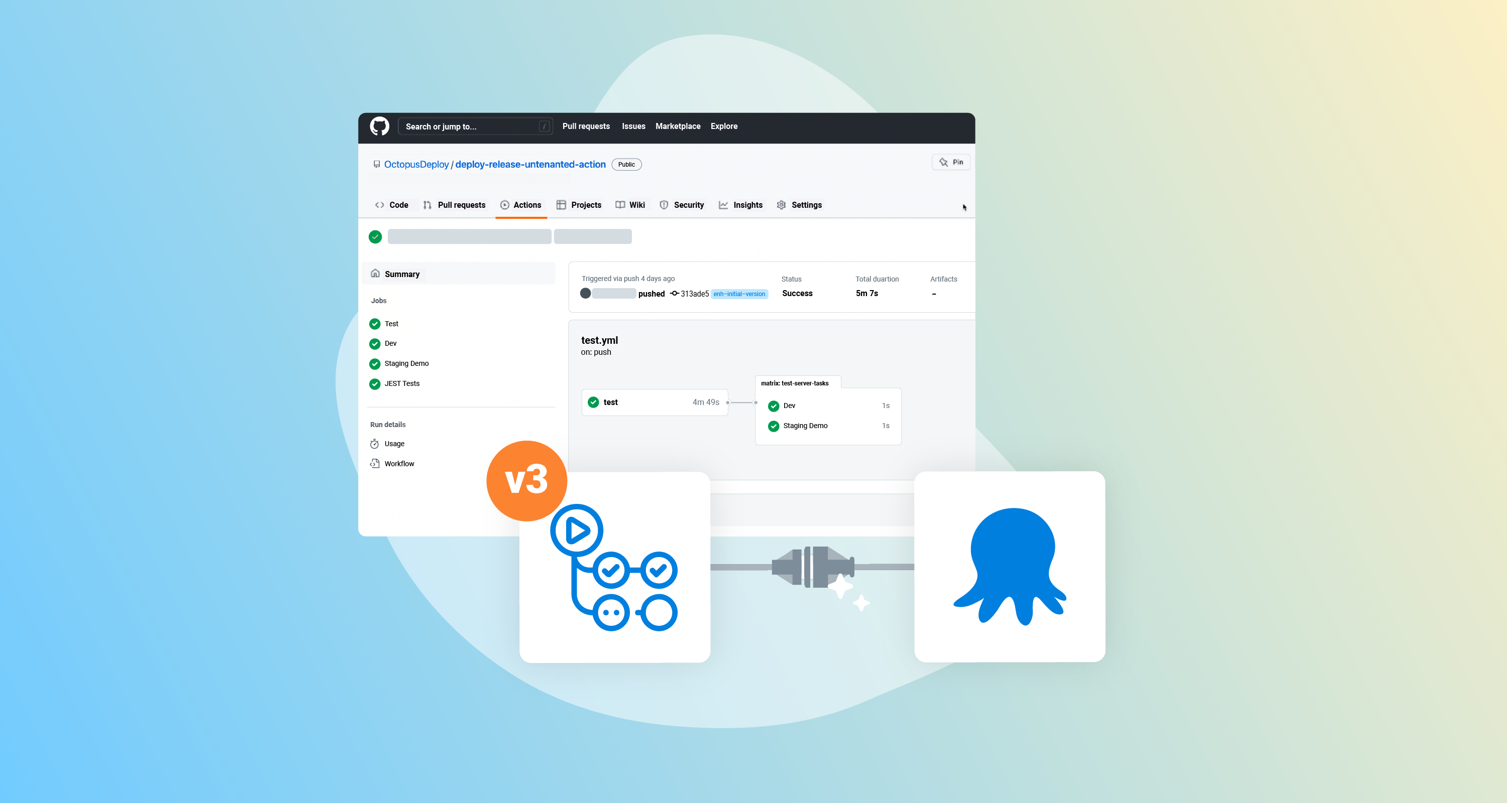 GitHub Actions for octopus Deploy UI and icon