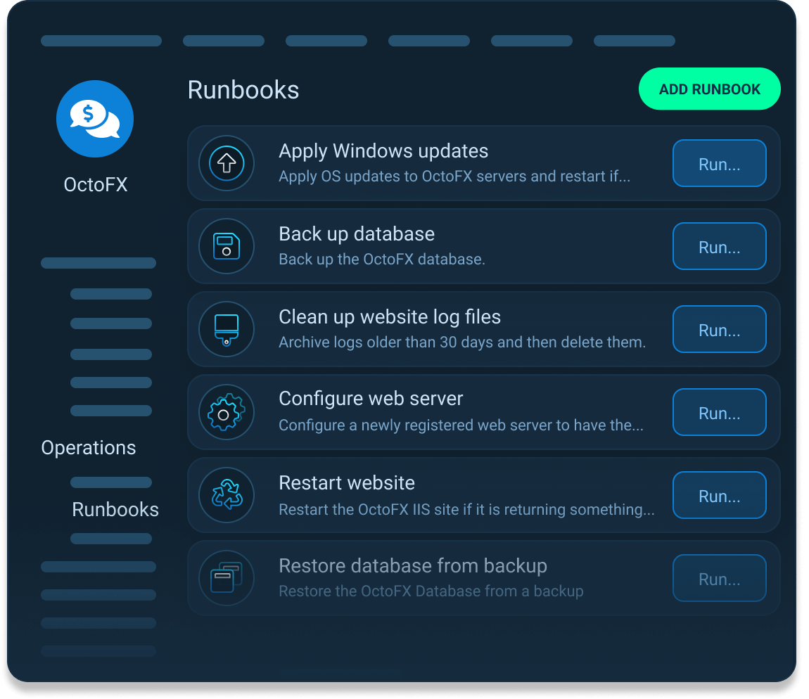 Octopus Deploy Runbooks