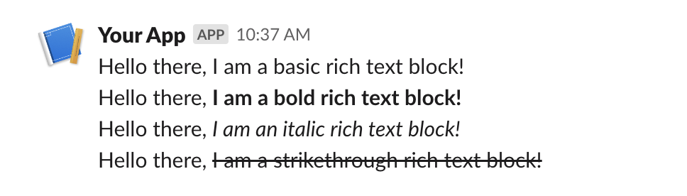 An example of a rich_text_section block