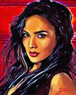 Gal Gadot #2 - Original 20x28 acrylic on canvas (UNAVAILABLE)