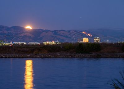 The Blue Super  Sturgeon Moon Rise and the Quimby Fire