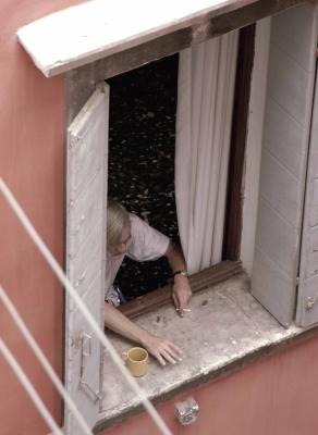 Smoker in Window