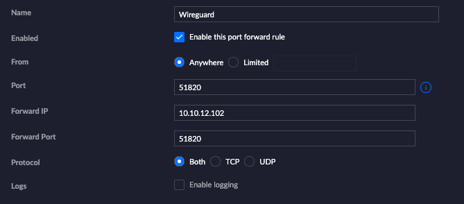 unifi port forwarding