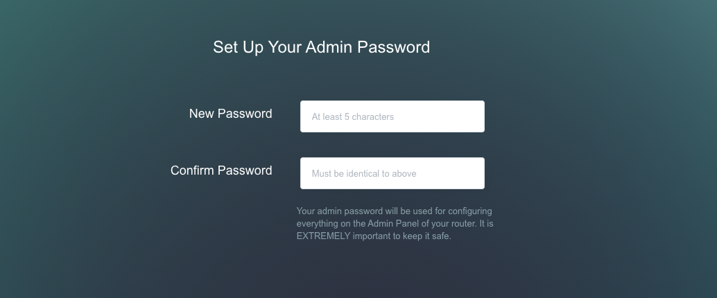 set admin password