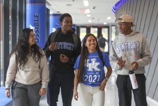 International students in student center