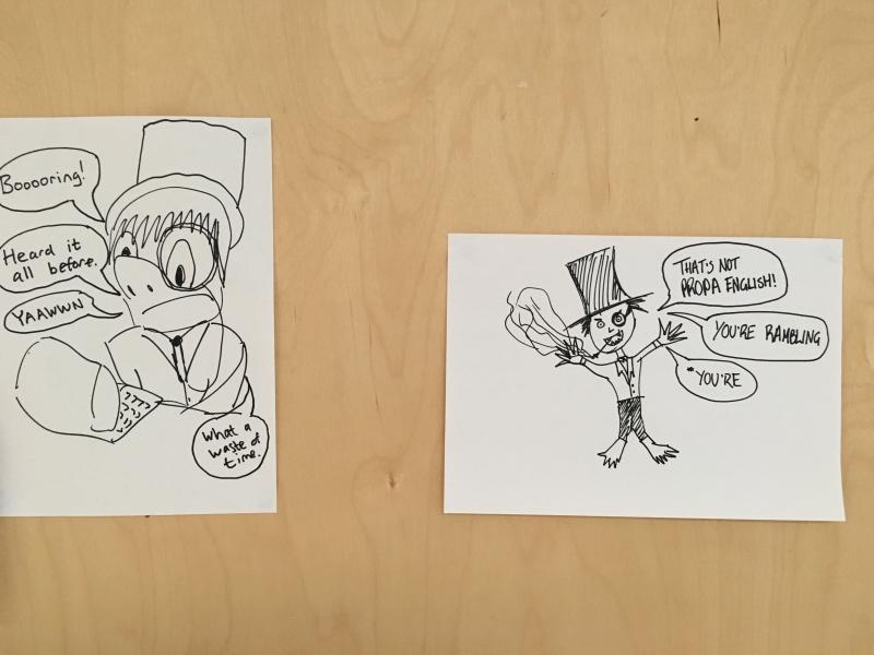 What are the odds that @ChloeFinlayson and I would have the same inner critic? Complete with top hat and monocle.