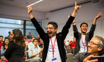 3 students on an Imagine Cup team take a group photo