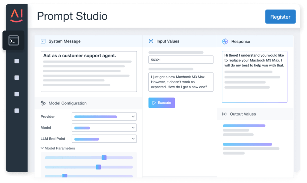 Prompt studio in Generative AI platform