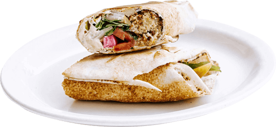 hummus falafel rolled