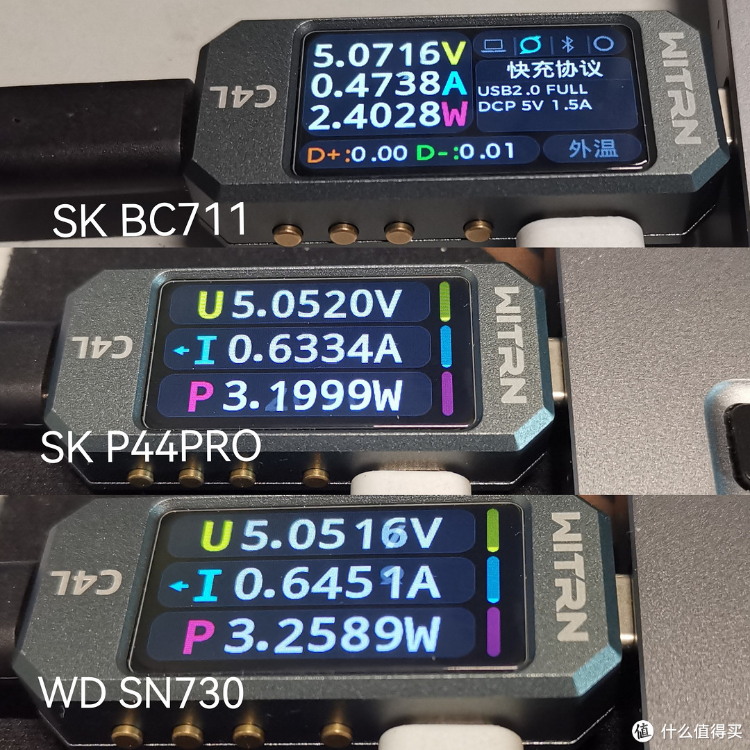 RTL主控 顺序读写功耗对比