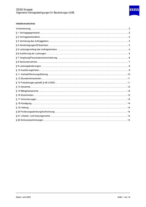 Vorschaubild von Allgemeine Vertragsbedingungen für Bauleistungen