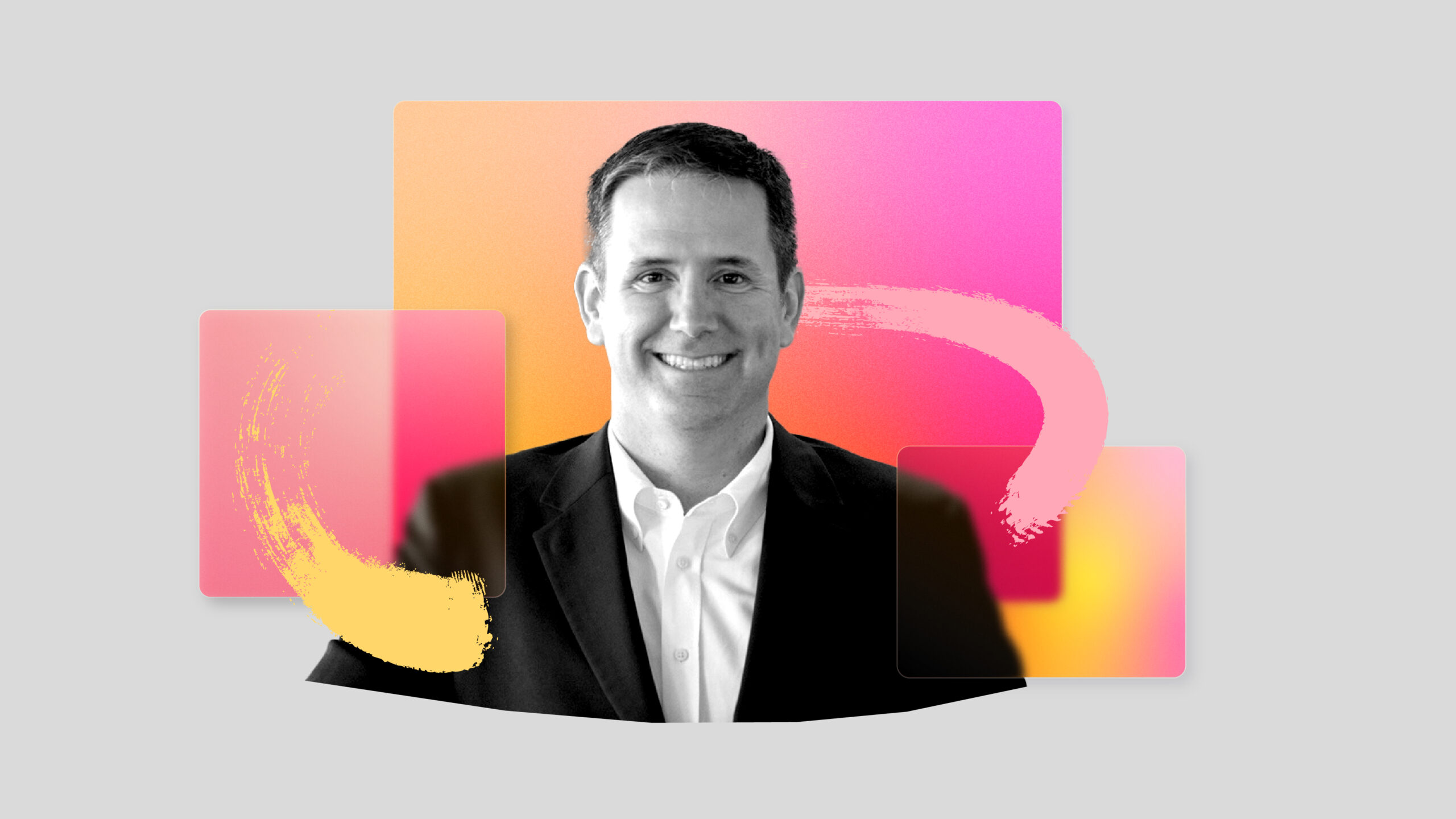 A colorful photo-illustration of McKinsey’s Global Talent Head Bryan Hancock.