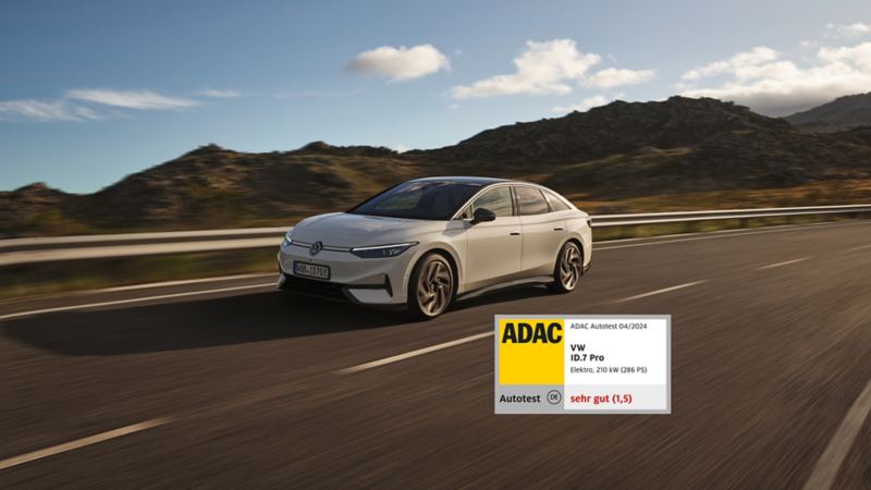 ID.7 Driving Shot mit ADAC Logo