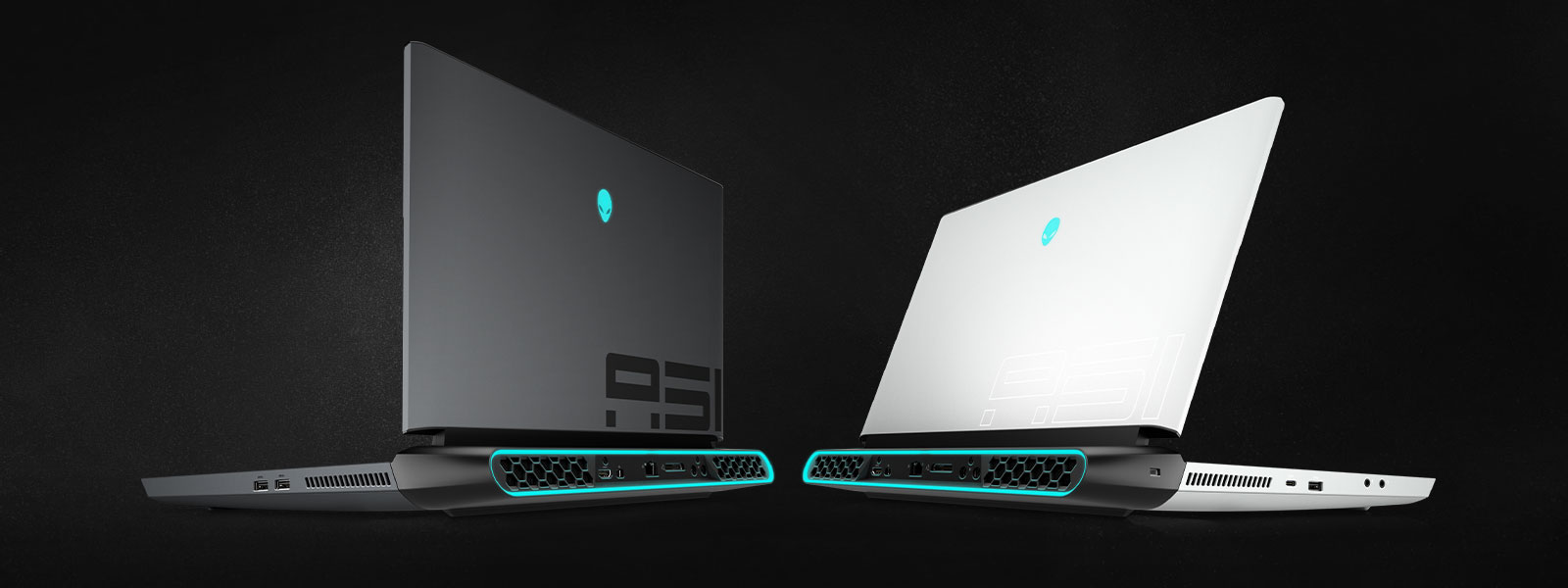 Two Alienware laptops side by side