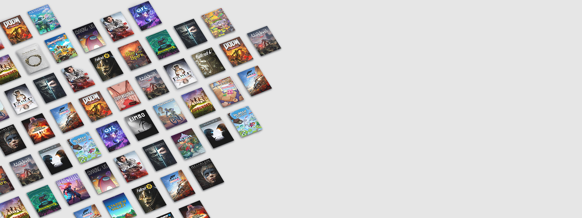 Μια σειρά από φωτογραφίες boox shot παιχνιδιών από τον κατάλογο του Game Pass Core