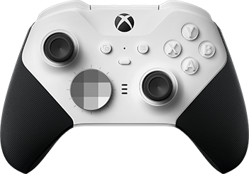 Gedetailleerde weergave van de Xbox Elite draadloze controller Series 2 – Core (wit)