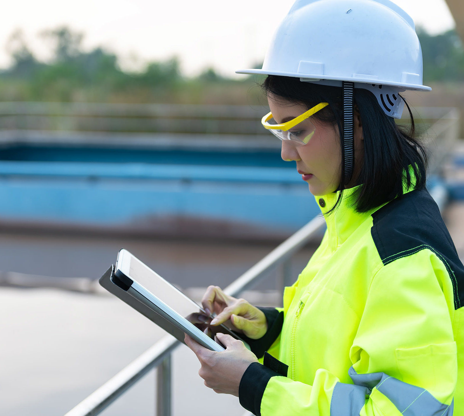 Engineer at wastewater treatment plant