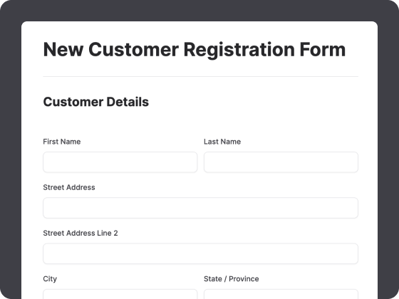 New Customer Registration Form