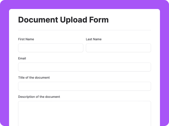 Document upload form template